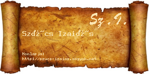 Szűcs Izaiás névjegykártya